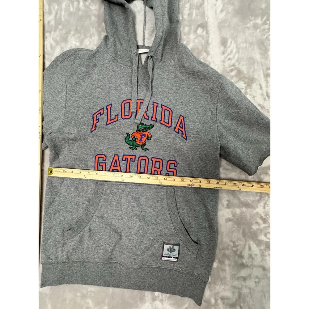 Mitchell Ness FL Gators Throwback Vault Pullover Hoodie SS Sweatshirt Gray Men's